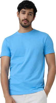 XYXX Solid Men Crew Neck Blue T-Shirt