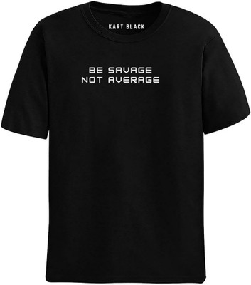 KART BLACK Printed Men Round Neck Black T-Shirt