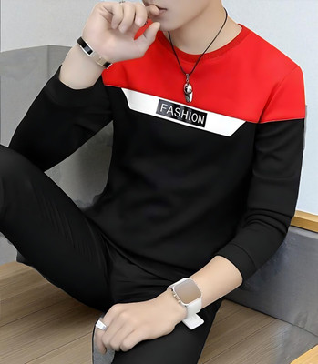 Autna Solid Men Round Neck Red T-Shirt