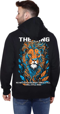 VOSIMO Typography Men Hooded Neck Black T-Shirt