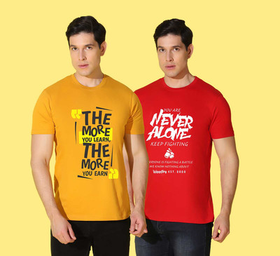 WOOSTRO Typography Men Round Neck Multicolor T-Shirt
