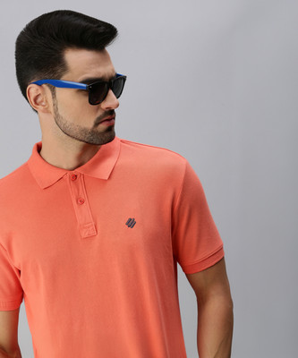 ONN Solid Men Polo Neck Orange T-Shirt