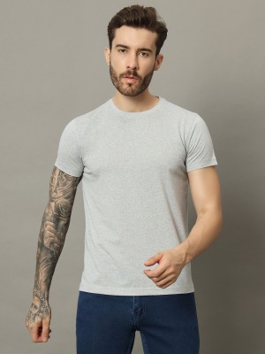 METRONAUT Solid Men Round Neck Grey T-Shirt