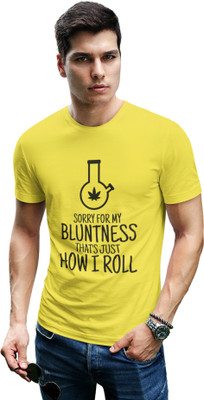 Streetfluencer Printed Men Round Neck Yellow T-Shirt