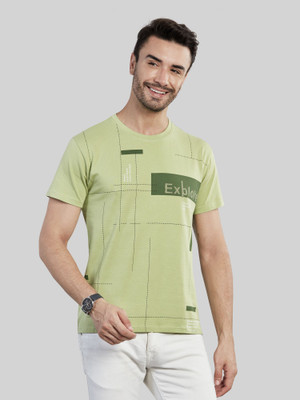 BE POSITIVE Printed, Typography Men Round Neck Green T-Shirt
