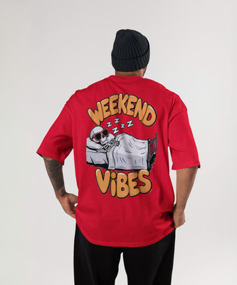 RAPTOR BROTHERS Graphic Print Men Round Neck Red T-Shirt