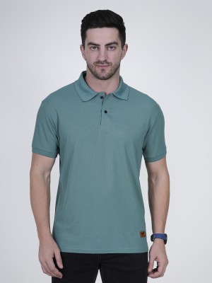 Polo Plus Solid Men Polo Neck Green T-Shirt