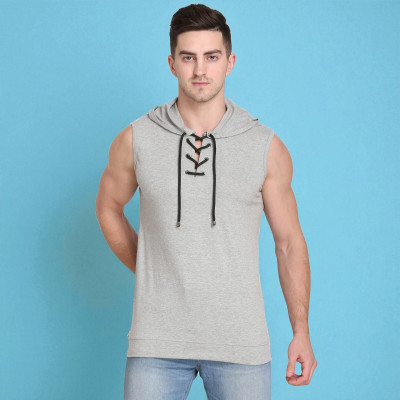 Faricon Trend Solid Men Round Neck Grey T-Shirt