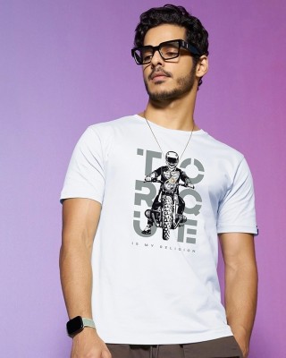 BEWAKOOF Printed Men Round Neck White T-Shirt