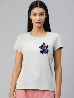 SZN Graphic Print Women Round Neck Grey T-Shirt