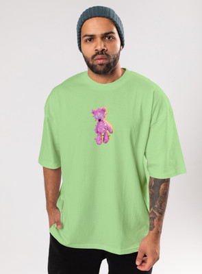 HouseOfCommon Printed Women Round Neck Light Green T-Shirt