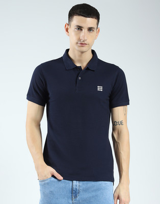 Rock.it Solid Men Polo Neck Blue T-Shirt