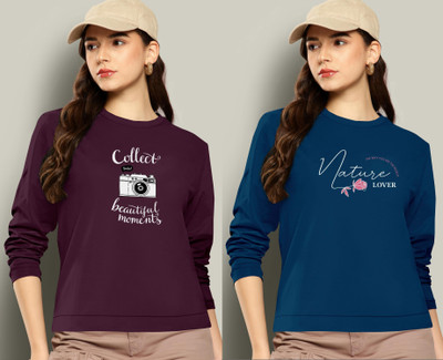 BelleBird Printed Women Round Neck Multicolor T-Shirt