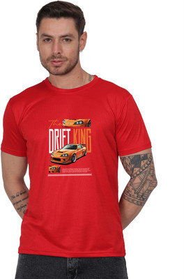 Atharva Trends Printed Men Round Neck Red T-Shirt