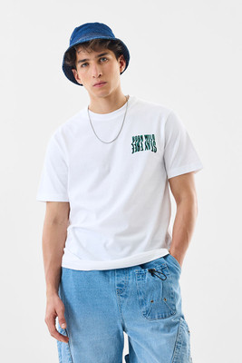 Snitch Graphic Print Men Crew Neck White T-Shirt