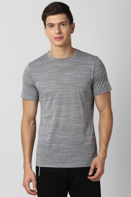 PETER ENGLAND Self Design Men Round Neck Grey T-Shirt