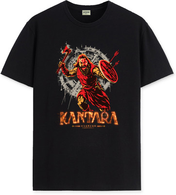 ADRO Graphic Print Men Round Neck Black T-Shirt