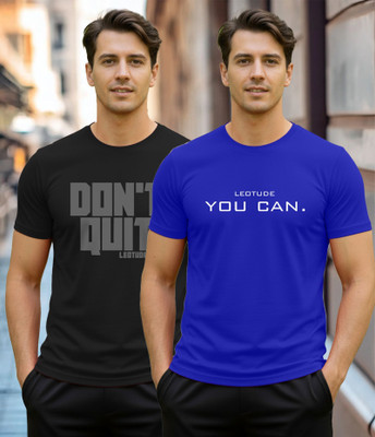 Leotude Printed Men Round Neck Multicolor T-Shirt