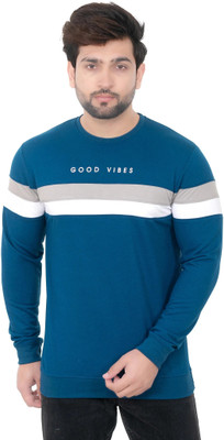 E-MAX Printed Men Round Neck Blue T-Shirt
