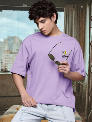 Dark Drive Printed Men Round Neck Purple T-Shirt