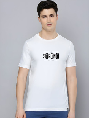Moda Rapido Solid Men Round Neck White T-Shirt