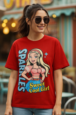 SZN Solid Women Round Neck Red T-Shirt