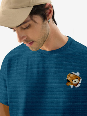 Triptee Graphic Print Men Round Neck Blue T-Shirt