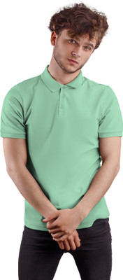 AARAMBHENTERPRISES Solid Men Polo Neck Light Green T-Shirt