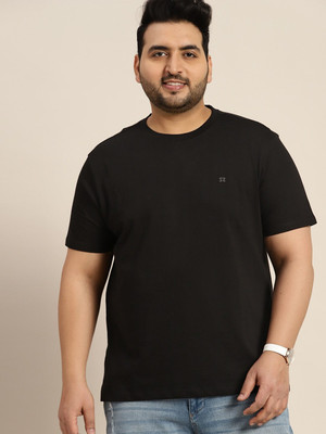 Sztori Solid Men Round Neck Black T-Shirt