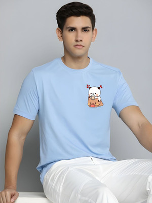 SZN Graphic Print Men Round Neck Light Blue T-Shirt