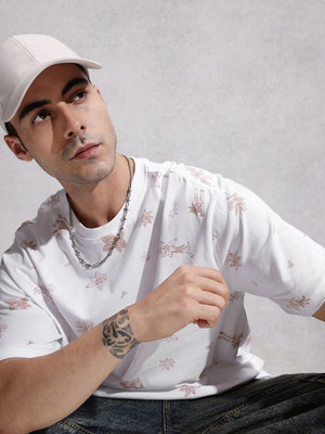 WROGN Printed Men Round Neck White T-Shirt