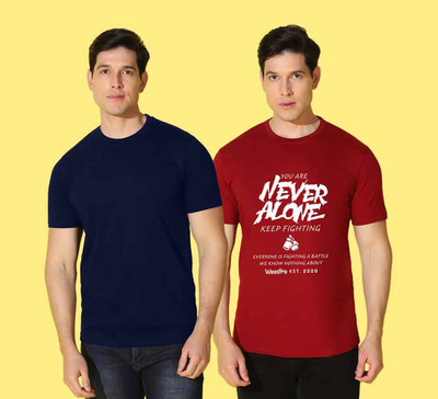 WOOSTRO Typography Men Round Neck Multicolor T-Shirt