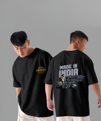 DAMN GUD DG Printed, Typography Men Round Neck Black T-Shirt
