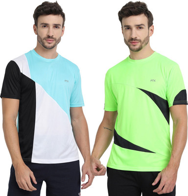 FTX Colorblock Men Round Neck Multicolor T-Shirt