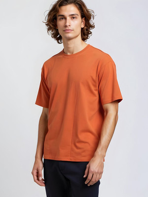 Glitchez Printed Men Round Neck Red T-Shirt
