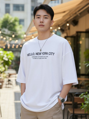 FLYIND VOGUE OUTFIT Printed, Graphic Print Men Round Neck White T-Shirt