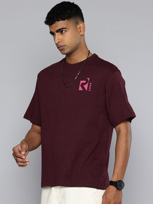 R.Code by The Roadster Life Co. Solid Men Round Neck Multicolor T-Shirt