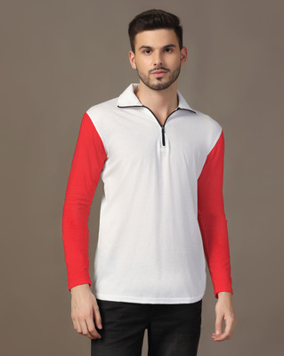 Lawful Casual Solid Men Polo Neck Red T-Shirt