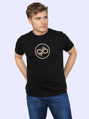 High on Soda Graphic Print Men Round Neck Black T-Shirt