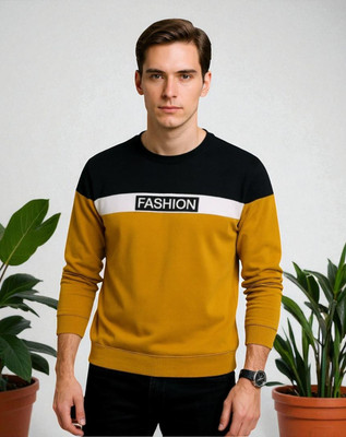 Teezler Printed Men Round Neck Yellow T-Shirt