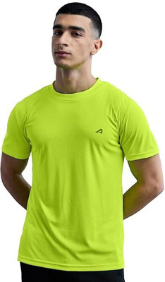 Boldfit Athleisure Solid Men Round Neck Green T-Shirt