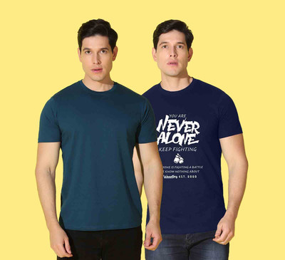 WOOSTRO Typography Men Round Neck Multicolor T-Shirt