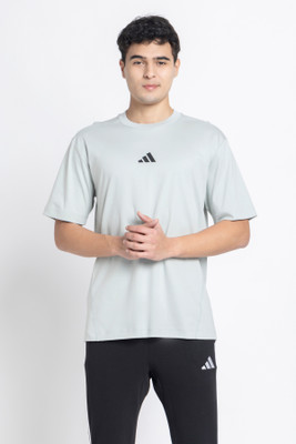 ADIDAS Printed Men Crew Neck Grey T-Shirt
