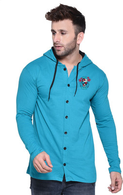 Blisstone Graphic Print Men Hooded Neck Light Green T-Shirt