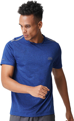 U.S. POLO ASSN. Solid Men Round Neck Blue T-Shirt