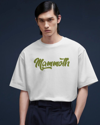 Mammoth Street Wear Printed Men Round Neck White T-Shirt
