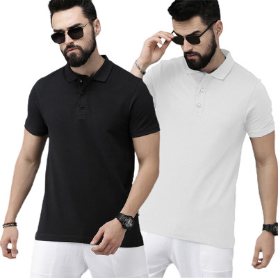LazyChunks Solid Men Polo Neck Multicolor T-Shirt