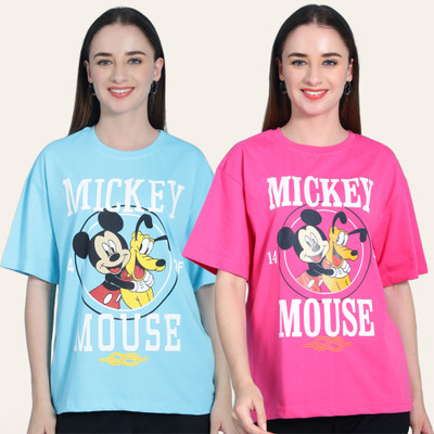 DreamBe Printed Women Round Neck Multicolor T-Shirt