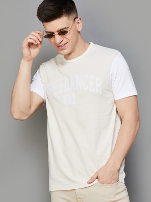 Fame Forever by Lifestyle Typography Men Round Neck Beige T-Shirt