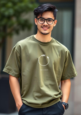 UrGear Printed Men Round Neck Green T-Shirt
